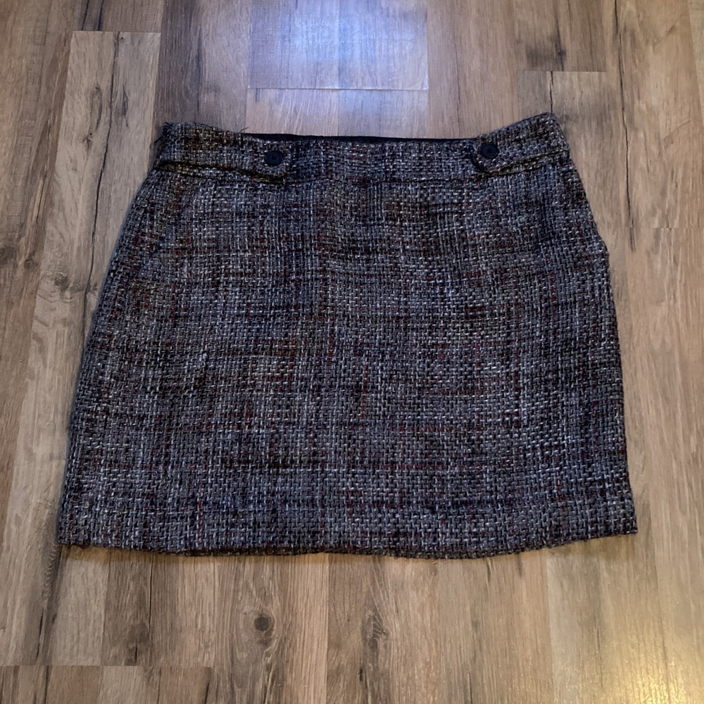 Ann Taylor Loft Size 6 Mini Skirt Length 17" Lined Zip Side Pockets Plaid Preppy